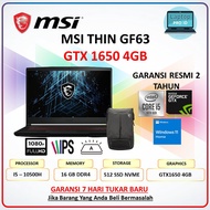 TERLARIS LAPTOP MSI Gaming THIN GF63 GTX1650 4GB/i5 10500H 16GB 512SSD