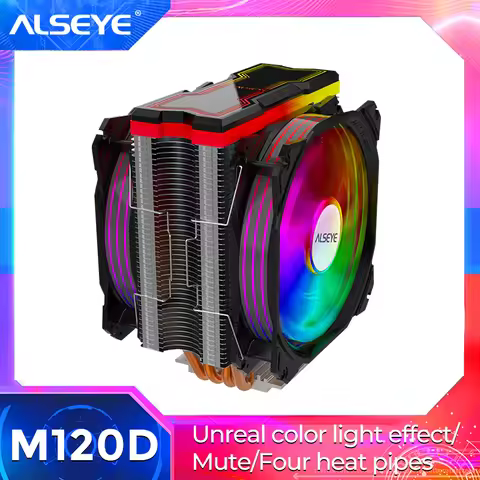 ALSEYE M120D CPU Cooler Adjustable RGB Lighting 120mm PWM 4 Pin Support 5V-3pin Aura/RGB FUSION Heat