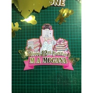 Books girl 3d cake topper