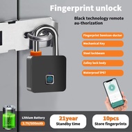 Fingerprint Lock Waterproof Padlock Home School Shop Door Lock Anti-theft