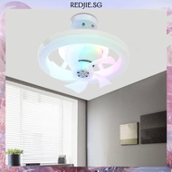 [Redjie.sg] Modern Ceiling Fans with Light RGB/3 Colors Dimmable Low Profile Ceiling Fan