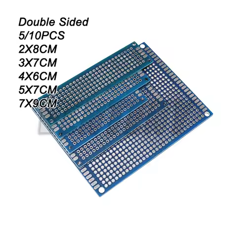 5-10PCS 3x7cm 4x6cm 5x7cm 7x9cm Prototype BoardsBlue Circuit Perfboard Double Sided Circuit Boards D