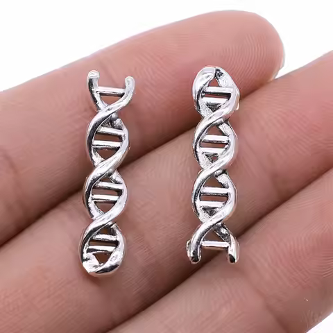 WYSIWYG 10pcs Charms Deoxyribonucleic Acid DNA 28x7x4mm Antique Silver Color Pendant Making DIY Hand