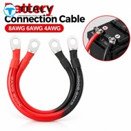 TEALYPH 1Pcs Battery Connection Cable, 4AWG 6AWG 8AWG Soft Silicone Battery Connection Wire,  600V R