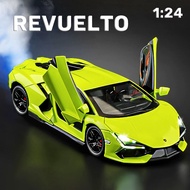 {fdsgtf} 1:24 Scale Revuelto Sports Alloy Car Model Diecast Car Sound Light Car Lovers Collection Ki