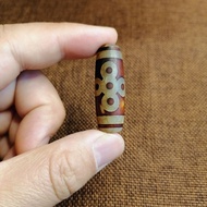 Tibetan Five Eyes Lightning Weathered Old Dzi Bead Straw Tibetan Five Eyes Lightning Weathered Old D