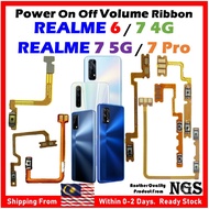 ORl NGS Brand Power On Off Volume Flex Cable Ribbon Compatible For REALME 6 / 7 4G / 7 5G / 7 PRO