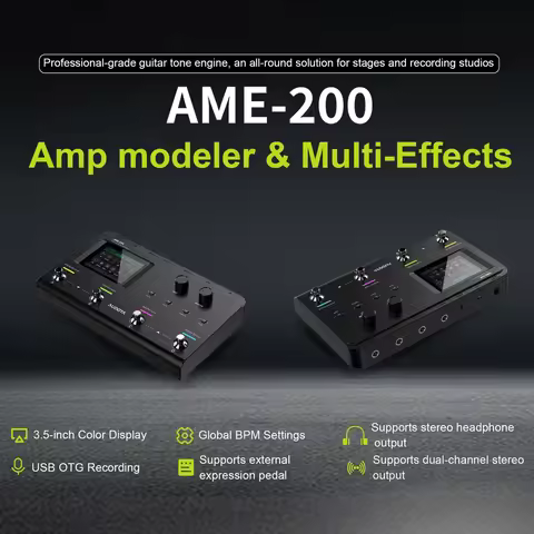 New Audota Amp Modeler & Multi-Effects Pedal Ame-200 Built-In Tuner 50 Drum Machines 10 Effect Modul