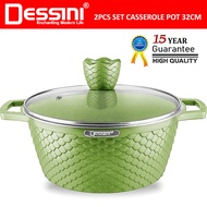 DESSINI ITALY GGF-32 Granite Die Cast Aluminium Non Stick Casserole Pot Bowl Deep Fry Pan Cookware T