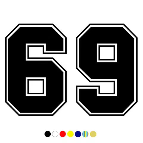 CS-1290# Various Sizes Number 69 funny car sticker vinyl decal for auto car stickers styling on door