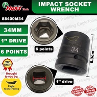 Hans Impact Socket Wrench 1 inch drive 34mm 88400M34 6 points Chromium Molybdenum Alloy Steel
