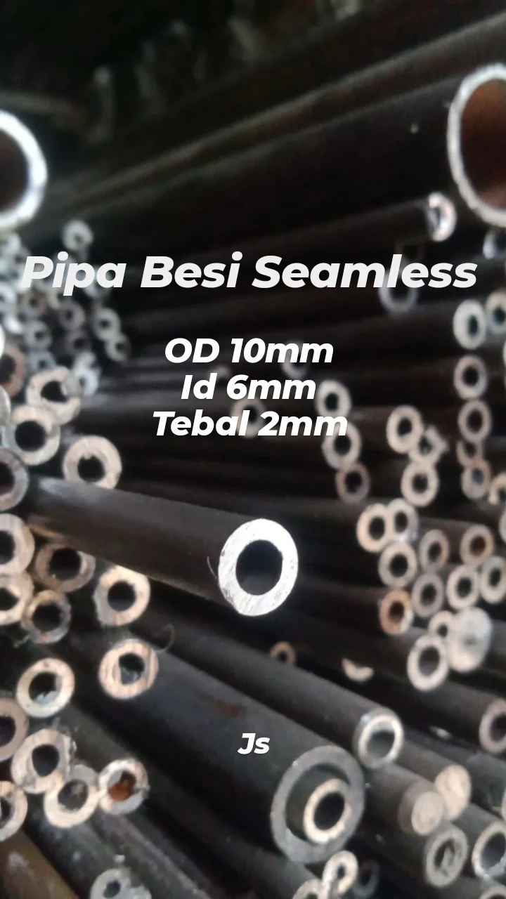 Pipa Besi Seamless OD 10mm ID 6mm Tebal 2mm