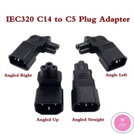 C3S IEC320 C5 Power Converter, IEC C14 Male Plug to C5 Up/Left/Right/Strainght Angle Connector 10A 2