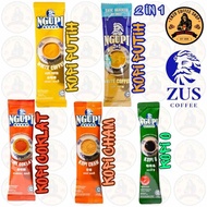 ZUS Ngupi - Kopi Putih, Kopi Coklat, Kopi Cham, Kopi O, / Instant Coffee Drink / Single Sachet