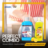 Desans Set Mop Shine 800ml & Sabun Pinggan 900ml - Mop Lantai Wangi & Pencuci Pinggan Jimat