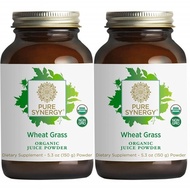 PURE SYNERGY Organic Wheat Grass Juice 5.3 oz Powder | Chlorophyll-Rich Green Juice Powder | Raw Org