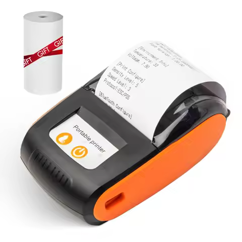 Portable Receipt Printer 58mm Mini Thermal Printing Wireless BT USB Mobile Printer with 2 Inch Therm