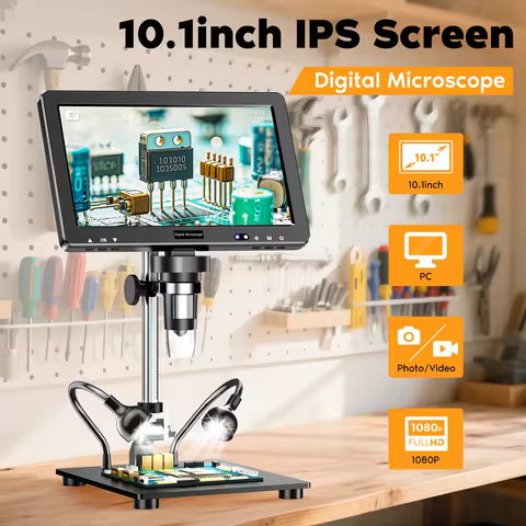 Hayve 10.1 Inch LCD Digital Microscope for Adults DM13 Soldering Microscope for Electronics Repair, 