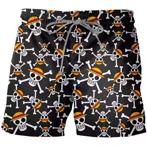 One Piece Anime 3D Print Beach Shorts Men Kids Quick Dry Swim Trunks Devil Fruit Straw Hat Pirates C