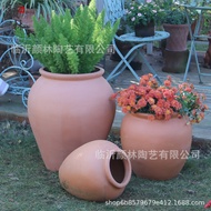 Simple Pastoral Red Pottery Flowerpot Courtyard Floor-standing Red Clay Pottery Pot Combination Pot 