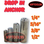 304 Drop In Anchor Wall Plug Wall Plug Galvanized Inner Bolt Sleeve Anchor Fastening Tool