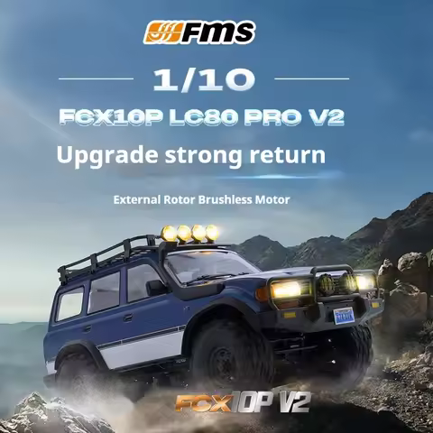 FMS FCX10 LC80 Pro V2 1:10 Simulated RC Rock Crawler With High Low Speed Gear 4WD All Terrain Off-Ro
