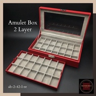 JEWELRY & AMULET BOX กล่องใส่ทองคำ/ใส่พระ 2 ชั้น 42 ช่อง