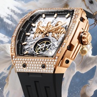 BONEST GATTI Men's Automatic Mechanical Watch Business Fashion Silicone Strap Luminous Waterproof Wr