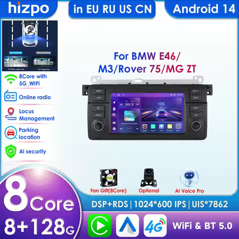 7 Inch 8G 128G AI Voice 2Din Android Auto Radio for BMW 3 E46 M3 318 320 325 330 335 Carplay 4G NET 