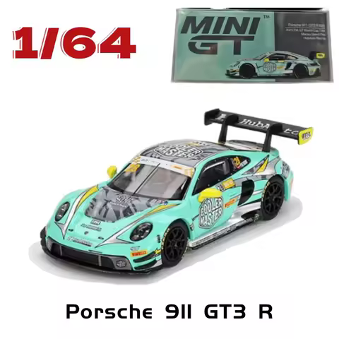 MINI GT Diecast 1/64 Scale Porsche Alloy Car Model Porsche 911 GT3 R Macau Racing Car HubAuto FIA To