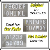 Nombor Plate Kereta Standard JPJ Lulus Nombor dan Huruf / JPJ Standard Approve Size Car Number and Font