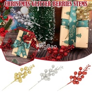 10Pcs Christmas Berry Articifial Flower Pine Cone Branch Christmas Tree Decorations Ornament Gift Packaging Home DIY Wreath