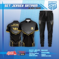 SUGIH WARAS SET JERSY SATPAM WANGKI BLACK SHINE RUNNING SPORT