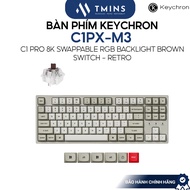 Keychron C1PX-M3, C1 Pro Swappable RGB Backlight Brown Switch Keyboard - Retro - Genuine product