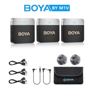 BOYA BY M1V Lavalier Microphone System For iPhone Android Smartphone Camera Type C Lightning mic Vid