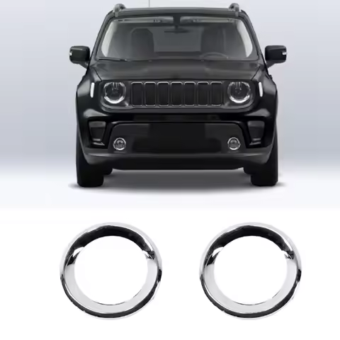 2PCS Front Fog Light Cover Fog Light Trim Ring Replacement Accessories For Jeep Renegade 2019-2021 6