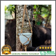 18CM PLASTIC POT + HANGINGTALI + HOOK READY STOCK