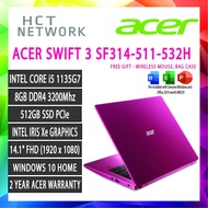 ACER SWIFT 3 SF314-511-532H ACER RED LAPTOP (I5-1135G7, 8GB RAM, 512GB SSD, 14"FHD, IRIS XE, WIN10)