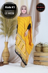 ORI BSO Dress Batik Kaftan Batik. Kaftan batik wanita batik solo kaftan asimetris tunik seragam bat