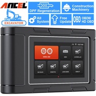 ANCEL HD3600 OBD2 12V 24V Heavy Duty รถบรรทุก Excavator Scanner Full System Construction Machinery ดีเซล Diagnostic Scan เครื่องมือ DPF Android 5.0นิ้วหน้าจอสัมผัส HD รหัส Reader สำหรับ Caterpillar/Komatsu John Deere/Volvo และอื่นๆ