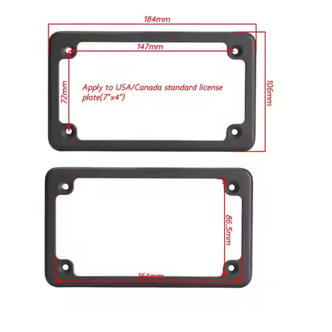 Steel Plate Holder License Frame 4x7 Inches Black Enduro Motorcycle Motor Bike Scooter Chopper Vehic