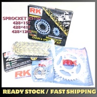 HONDA RS150 RS150R RSX150 RK MOTORCYCLE STEEL CHAIN AND SPROCKET SET 428×120L / 15T / 41T RK ORING SPOCKET