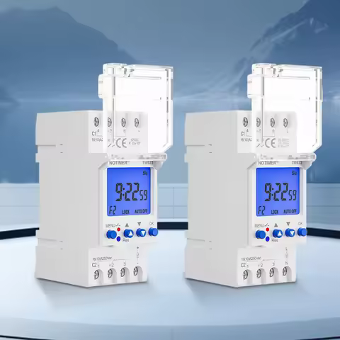 2 Channels Programmable 24Hours Time Clock Seconds Interval Time Switch Din Rail Timer Relay with Tw