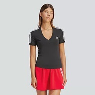 ADIDAS 3 S V-NECK TEE 女短袖上衣-黑-IU2416 L 黑色