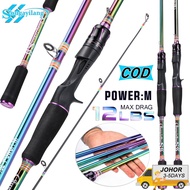 Sougayilang 1.8m/2.1m Spinning /Casting Rods Carbon Fiber 2 Sections Fishing Rod EVA Handle Dazzling