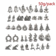 50g Mixed Tibetan Silver Christmas Pattern Snowflake Xmas Charms Pendants Lots for Christmas Jewelry