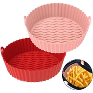 2-Pack Silicone Air Fryer Liner 7.5inch Reusable Air Fryer Silicone Basket Heat Resistant Easy Cleaning Air fryers Silicone Pot Round for 3 to 5 Qt for Air fryer Oven Accessories