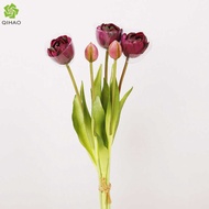 Wedding Soft Gum Tulip Artificial Flower Home Decoration Artificial Flower Bouquet Multi-Layer Petal