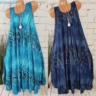 DWYANE Bohemian Chic Loose Floral Print Beach Sundress - Sleeveless Summer Dress