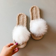 拖鞋 女款 Pom pon Slides 室內人字拖